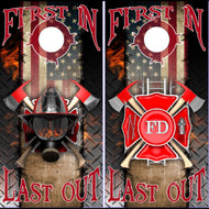 Firefighter First In Last Out US Flag