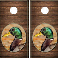 Mallard Duck on Rustic Wood Plank