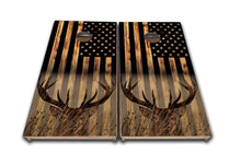 Big Buck on Stained US Flag
