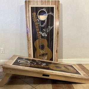 Custom Design Cornhole Boards with Single Thick Legs