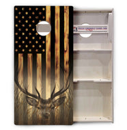 Big Buck on Stained US Flag