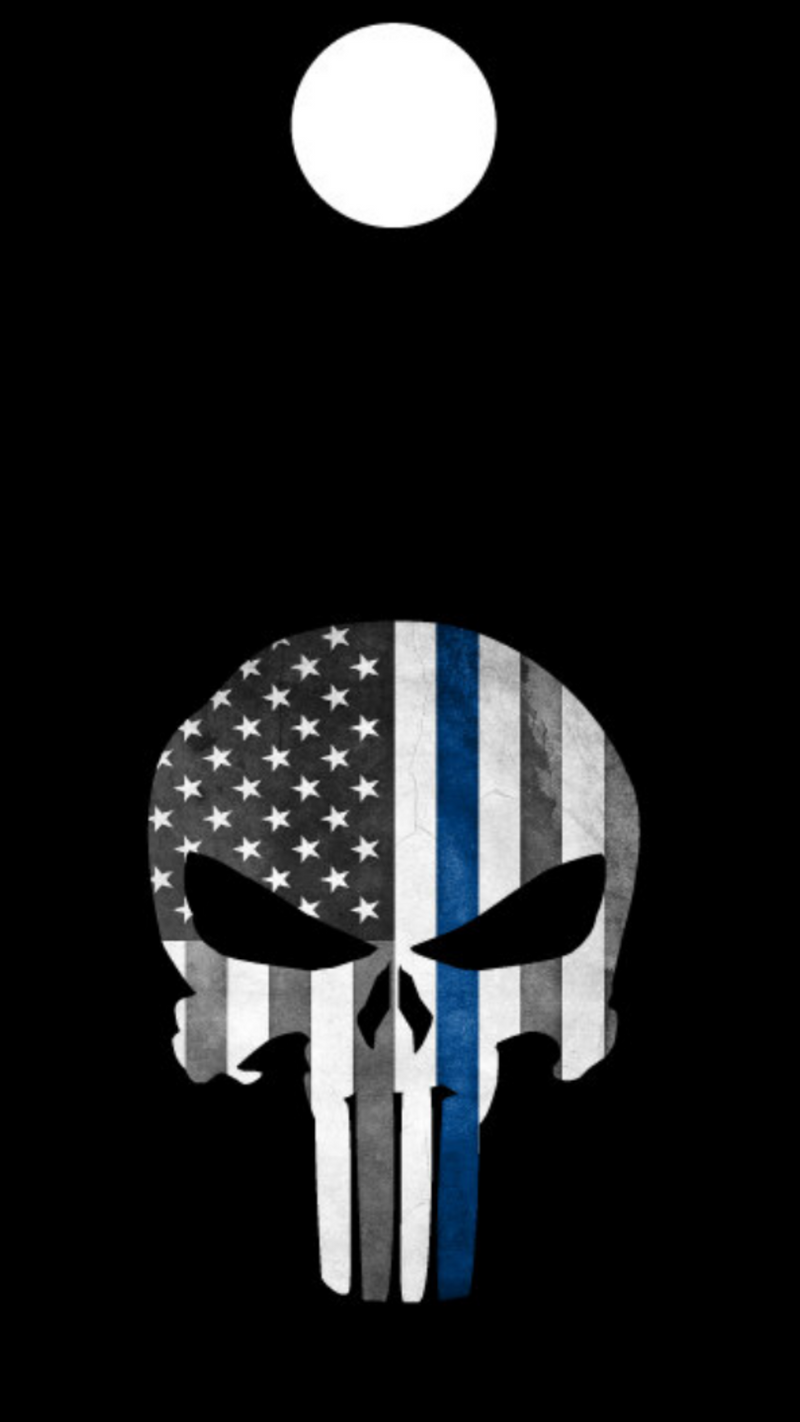 Punisher Thin Blue Line Pin