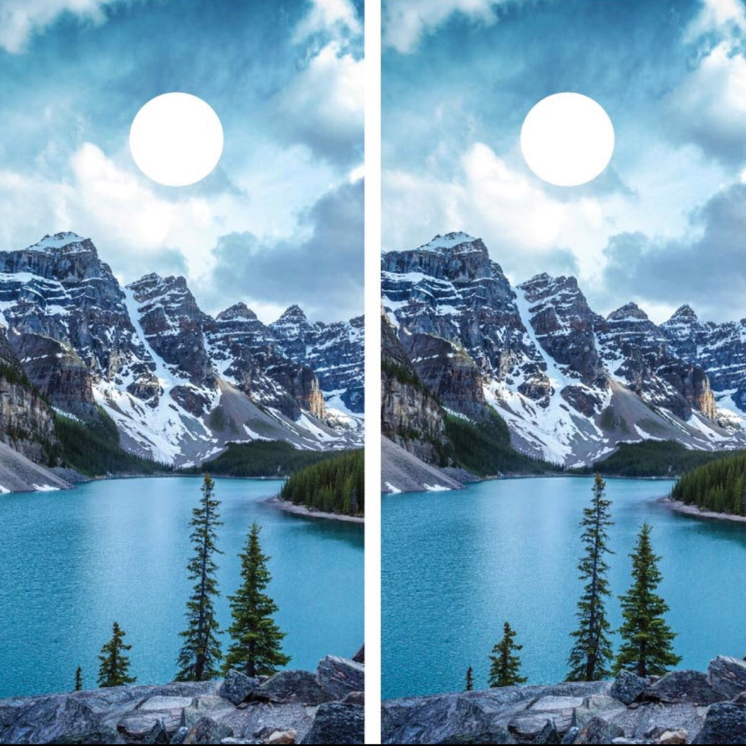 Snow capped Mountains with a Lake View