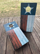 Mini Texas Flag on Wood Planks